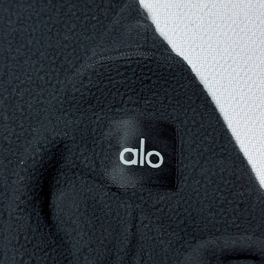 Alo Yoga Sherpa Fleece Sweatshirt Womens XL Oversized Pullover Black Cozy - Picture 4 of 11